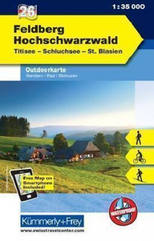 Tiskovina KuF Deutschland Outdoorkarte 26 Feldberg - Hochschwarzwald 1 : 35.000 