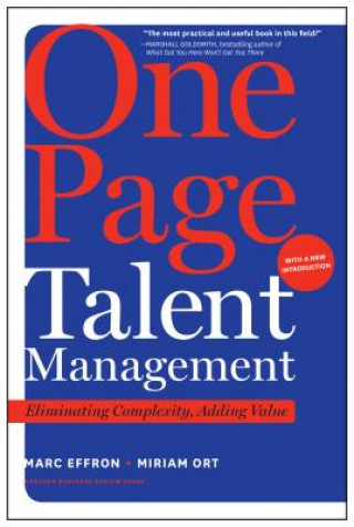 Kniha One Page Talent Management, with a New Introduction Marc Effron