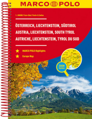 Carte MARCO POLO Reiseatlas Österreich, Liechtenstein, Südtirol 1:200.000 