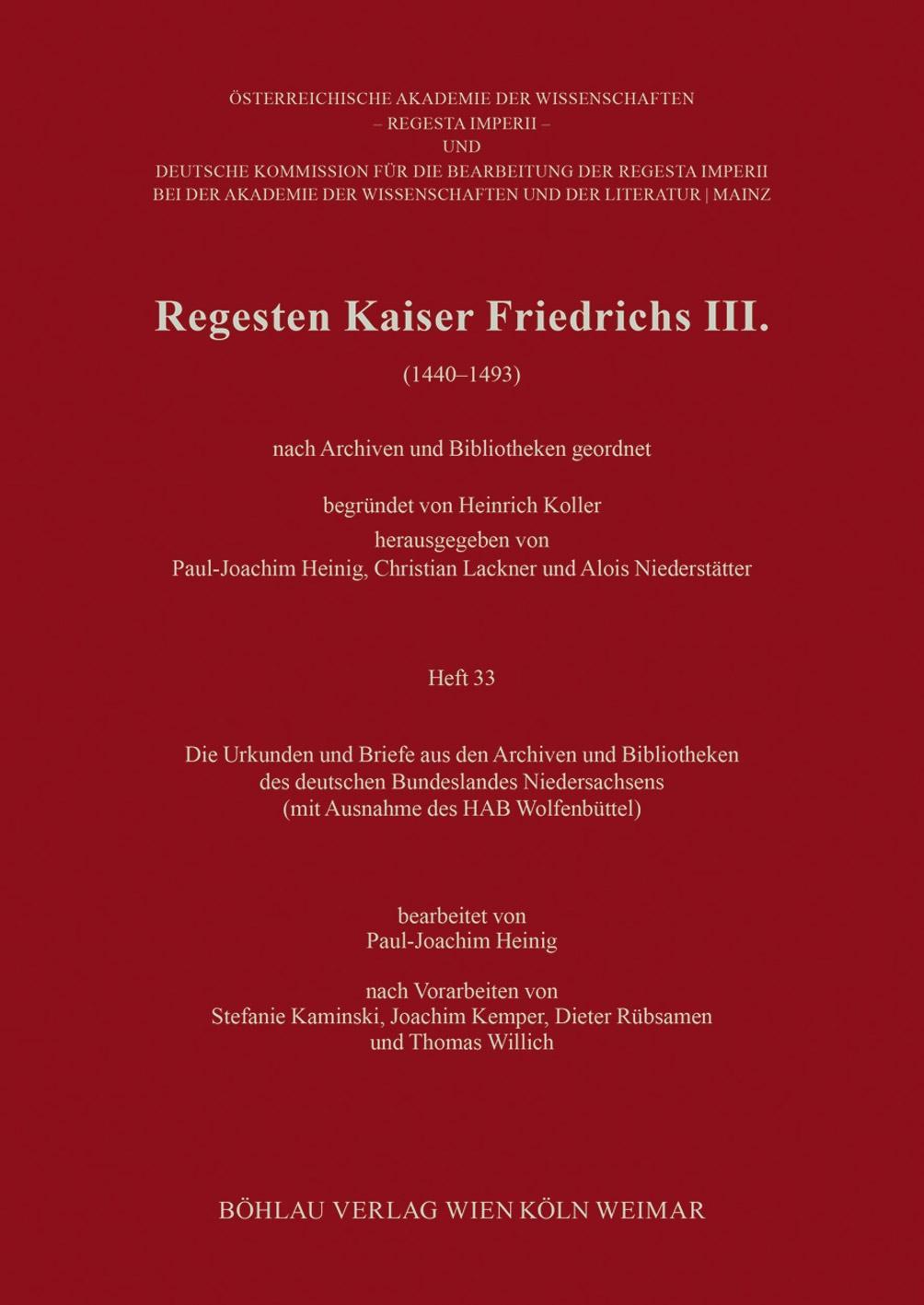 Kniha Regesten Kaiser Friedrichs III. (1440-1493) Paul-Joachim Heinig