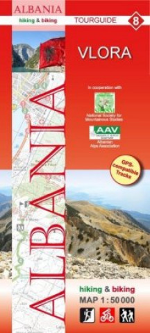 Prasa Albania hiking & biking 1:50 000 Karte 8: Vlora Huber Kartographie GmbH