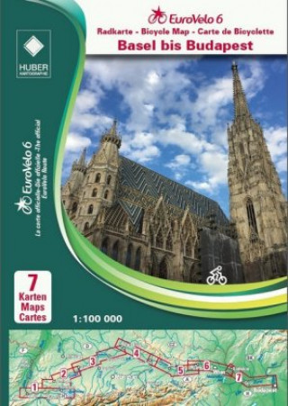 Nyomtatványok EuroVelo 6 (Basel - Budapest) 1: 100 000 Huber Kartographie GmbH