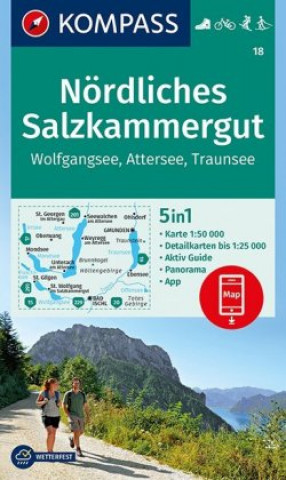 Tiskovina Nördliches Salzammergut 18 NKOM 1:50T Kompass-Karten Gmbh