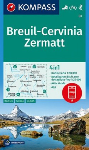 Tlačovina KOMPASS Wanderkarte Breuil-Cervinia, Zermatt Kompass-Karten Gmbh