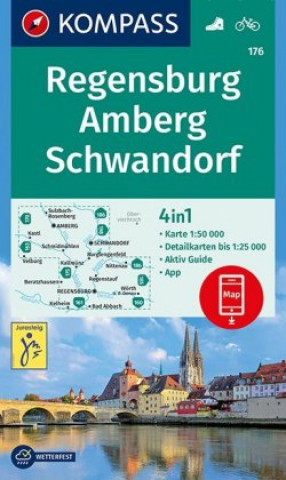 Tiskovina KOMPASS Wanderkarte Regensburg, Amberg, Schwandorf Kompass-Karten Gmbh