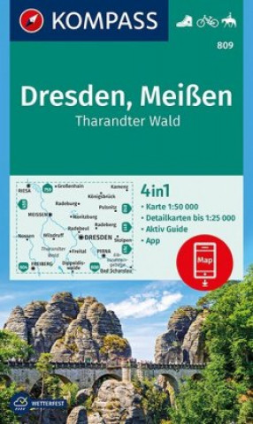 Nyomtatványok KOMPASS Wanderkarte Dresden, Meißen, Tharandter Wald Kompass-Karten Gmbh