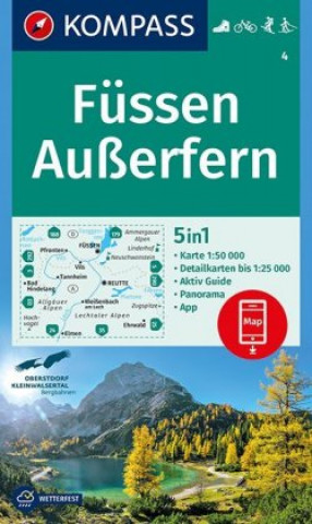 Nyomtatványok KOMPASS Wanderkarte Füssen, Außerfern Kompass-Karten Gmbh