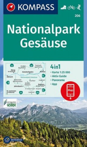 Prasa KOMPASS Wanderkarte 206 Nationalpark Gesäuse Kompass-Karten Gmbh