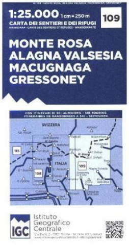 Nyomtatványok IGC Wanderkarte Monte Rosa, Alagna Valesia, Macugnaca, Gressoney 