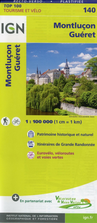 Nyomtatványok IGN Karte, Tourisme et vélo Montluçon Guéret 