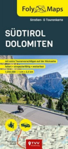 Tiskovina FolyMaps Südtirol Dolomiten 1:250 000 Bikerbetten