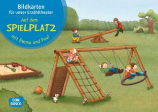 Joc / Jucărie Auf dem Spielplatz mit Emma und Paul. Kamishibai Bildkartenset Monika Lehner