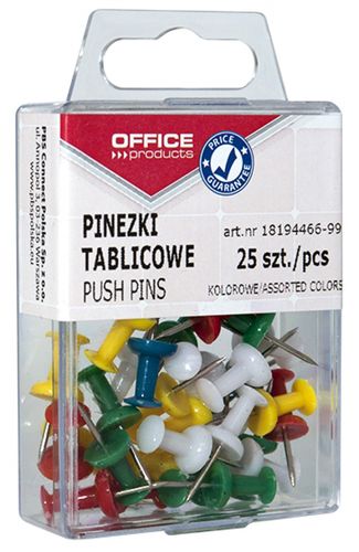 Papierenský tovar Pinezki tablicowe kolorowe 25 sztuk 