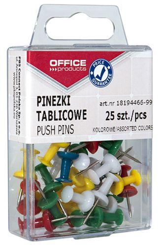 Stationery items Pinezki tablicowe kolorowe 25 sztuk 