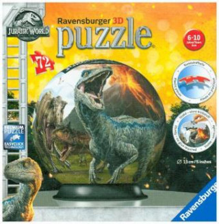 Játék Ravensburger 3D Puzzle 11757 - Puzzle-Ball Jurassic World - 72 Teile - Puzzle-Ball für Dinosaurier-Fans ab 6 Jahren 