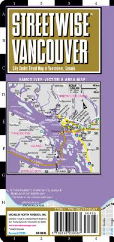 Tiskovina Streetwise Vancouver Map - Laminated City Center Street Map of Vancouver, Canada Michelin