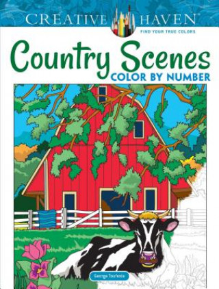 Book Creative Haven Country Scenes Color by Number George Toufexis