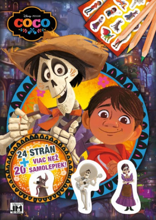 Kniha 24 strán + viac než 20 samolepiek! Coco Disney/Pixar