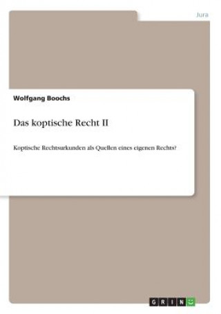 Libro Das koptische Recht II Wolfgang Boochs