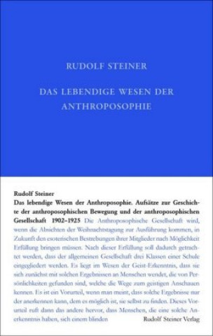 Carte Schriften zur Geschichte der anthroposophischen Bewegung und Gesellschaft 1902-1925 Rudolf Steiner