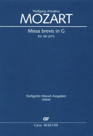 Kniha Missa brevis in G (Klavierauszug) Wolfgang Amadeus Mozart