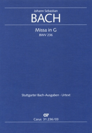 Kniha Missa in G (Klavierauszug) Johann Sebastian Bach