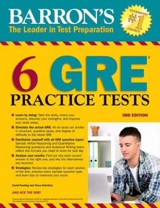 Kniha Barron's 6 GRE Practice Tests David Freeling