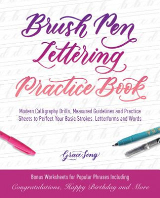 Carte Brush Pen Lettering Practice Book Grace Song