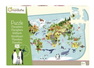 Joc / Jucărie Puzzle, Weltkarte 27x5,5x18,5cm (Kinderpuzzle) 