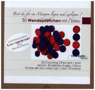 Hra/Hračka 50 Wendeplättchen, rot/blau aus RE-Plastic° 