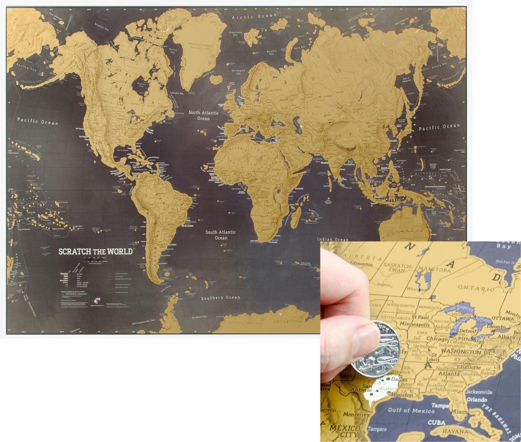 Tiskovina Scratch the World black edition wall map 