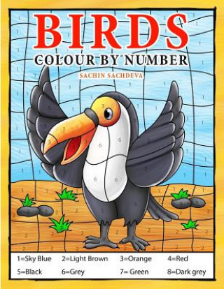 Βιβλίο Birds: Colour by Number book for Kids and preschoolers Sachin Sachdeva