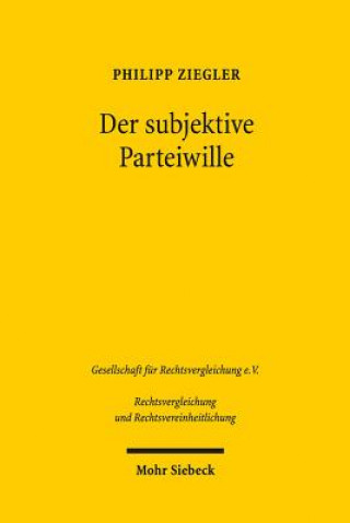 Boek Der subjektive Parteiwille Philipp Ziegler