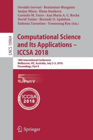 Kniha Computational Science and Its Applications - ICCSA 2018 Osvaldo Gervasi