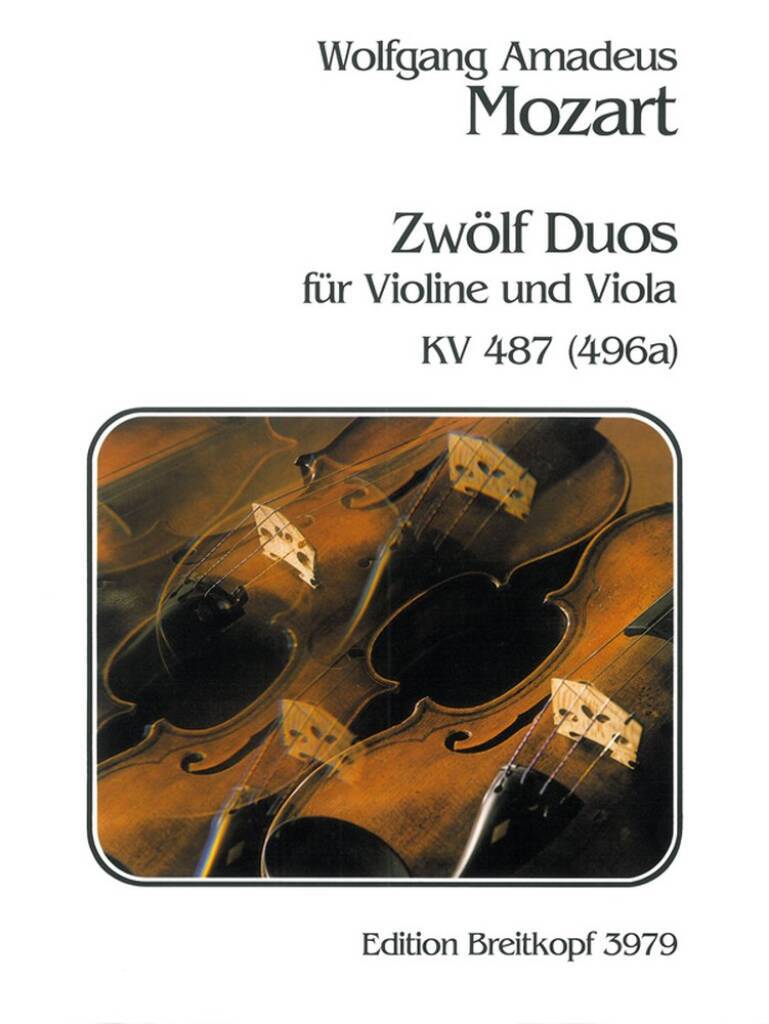 Knjiga 12 DUETS K 487 496A KV 487 496A VIOLINE WOLFGANG AMA MOZART