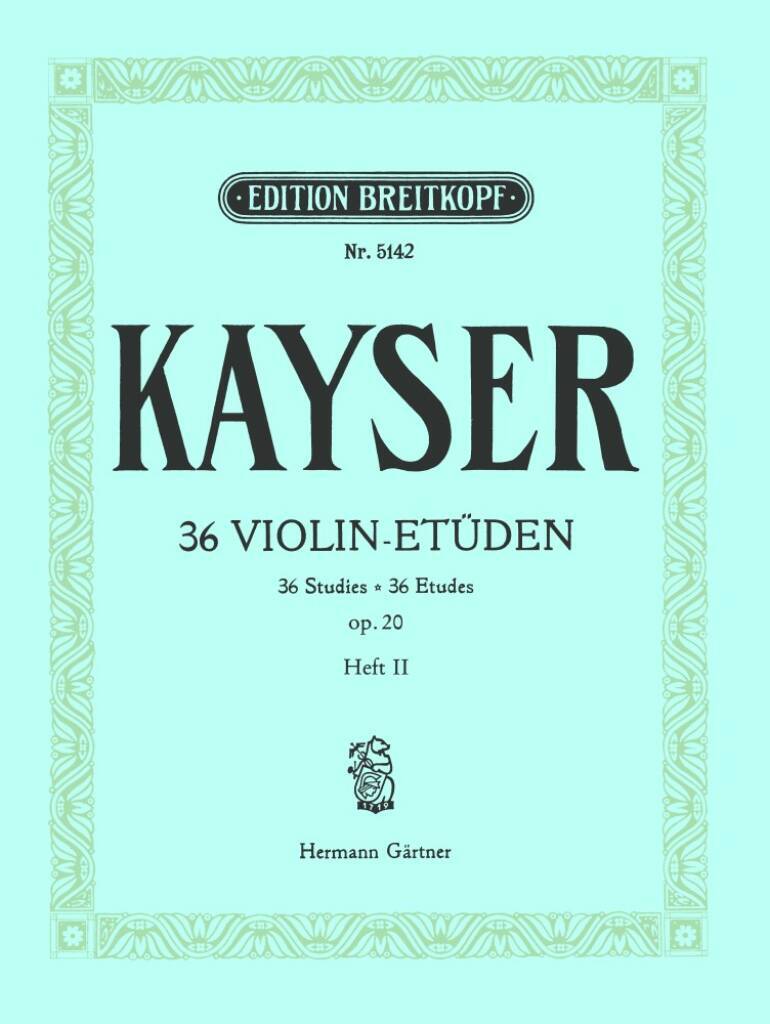 Книга 36 STUDIES OP20 VOL2 VIOLINE HEINRICH ERN KAYSER