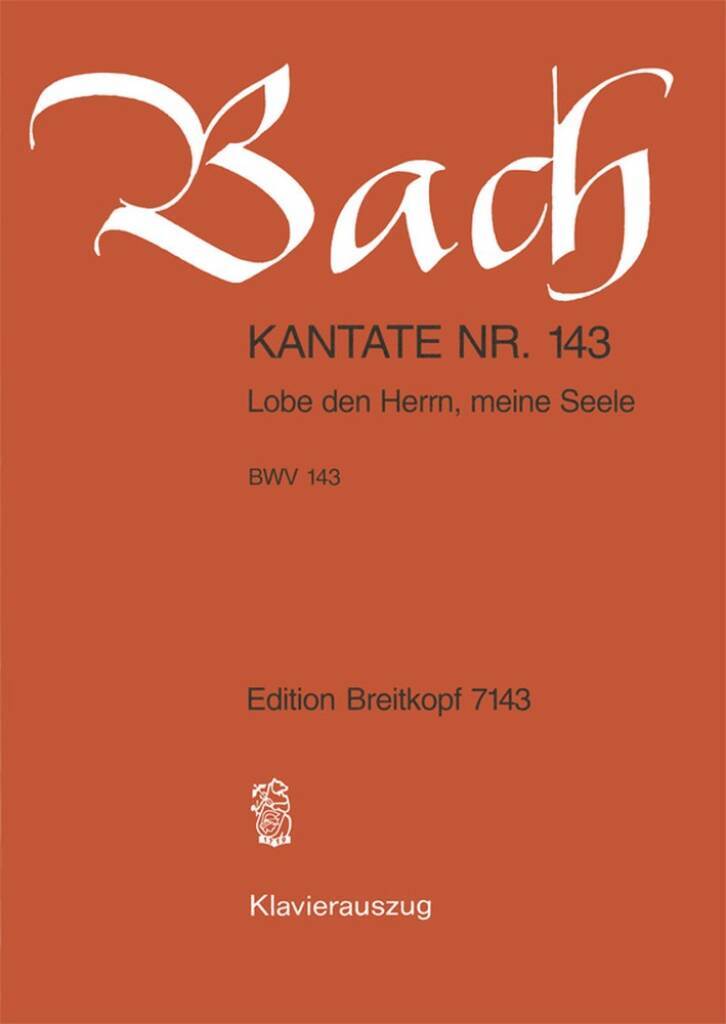 Livro CANTATA BWV 143 LOBE DEN HERRN MEINE SEE JOHANN SEBASTI BACH