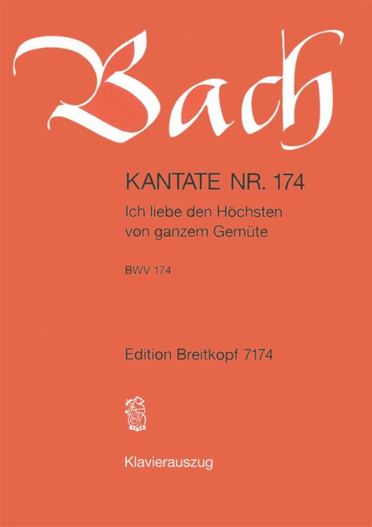 Knjiga CANTATA BWV 174 ICH LIEBE DEN HOECHSTEN JOHANN SEBASTI BACH