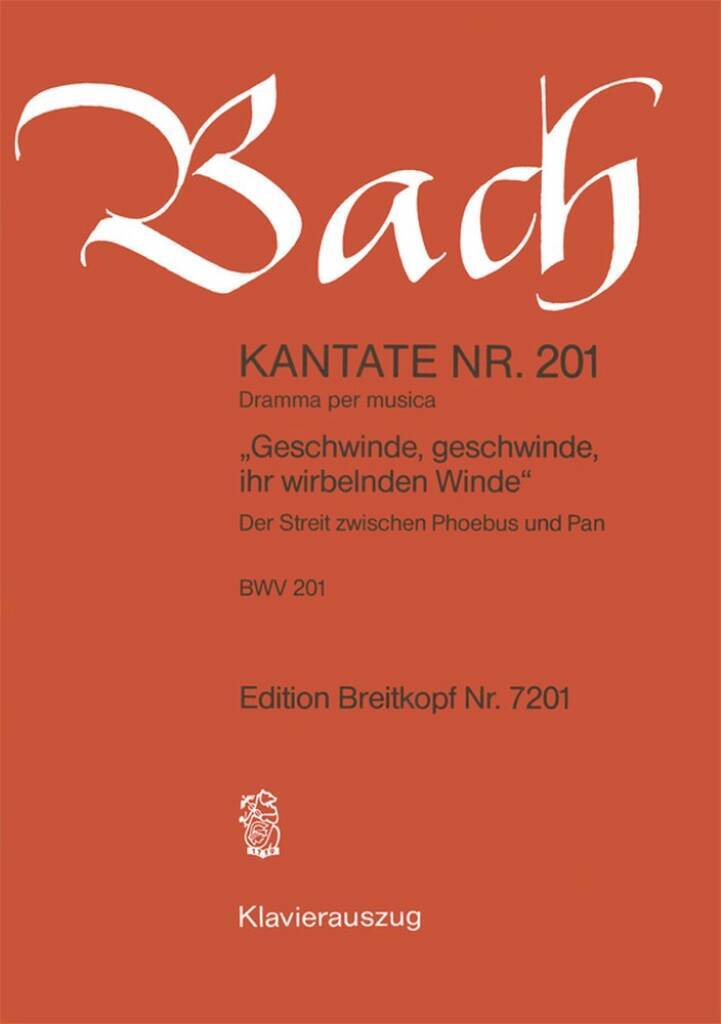 Книга CANTATA BWV 201 GESCHWINDE GESCHWINDE IH JOHANN SEBASTI BACH