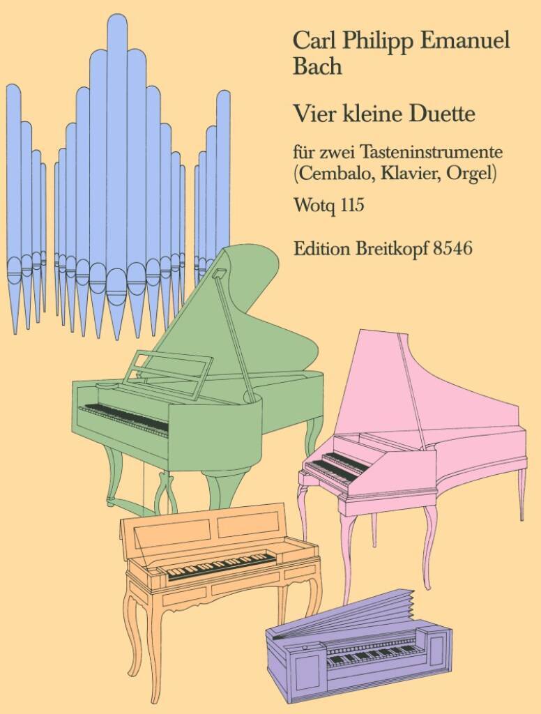 Knjiga 4 SMALL DUETS FOR 2 KEYBOARD INSTRUMENTS CARL PHILIPP E BACH