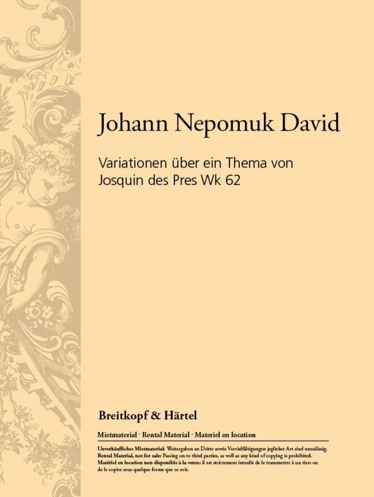 Книга VARIATIONS ON A THEME BY JOSQUIN DES PRE JOHANN NEPOMU DAVID