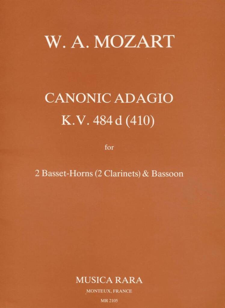 Knjiga CANONIC ADAGIO K 484D KV 484D 2 KLARINET WOLFGANG AMA MOZART