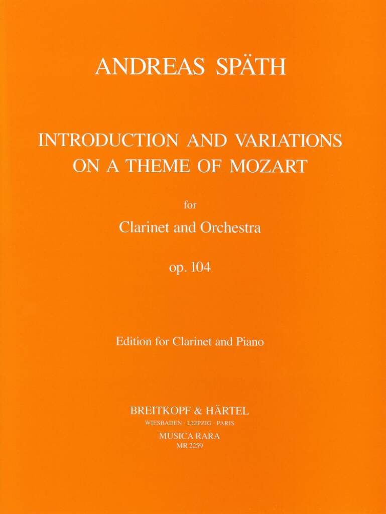 Book INTRODUCTION & VARIATIONS ON A THEME BY ANDREAS SPAETH