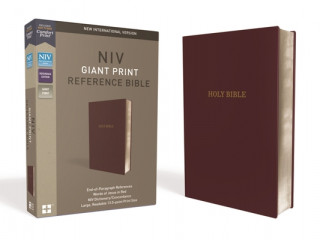 Książka NIV, Reference Bible, Giant Print, Leather-Look, Burgundy, Red Letter Edition, Comfort Print Zondervan