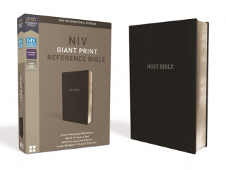 Książka NIV, Reference Bible, Giant Print, Leather-Look, Black, Red Letter Edition, Comfort Print Zondervan