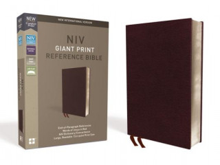 Kniha NIV, Reference Bible, Giant Print, Bonded Leather, Burgundy, Red Letter Edition, Comfort Print Zondervan