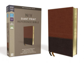 Książka NIV, Reference Bible, Giant Print, Imitation Leather, Brown, Red Letter Edition, Comfort Print Zondervan