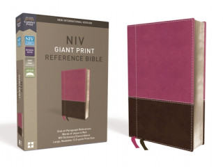 Libro NIV, Reference Bible, Giant Print, Imitation Leather, Pink/Brown, Red Letter Edition, Comfort Print Zondervan