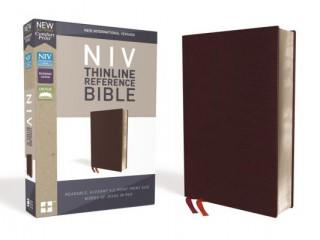 Книга NIV, Thinline Reference Bible, Bonded Leather, Burgundy, Red Letter Edition, Comfort Print Zondervan