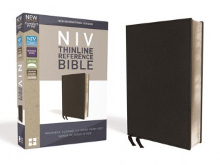 Carte NIV, Thinline Reference Bible, Premium Bonded Leather, Black, Red Letter Edition, Comfort Print Zondervan